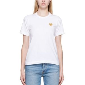 COMME DES GARÇONS PLAY in White Heart Patch T-Shirt size Small
